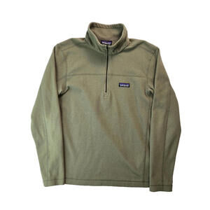 Patagonia Micro D OG Olive Green Fleece 1/4 Zip Pullover Jacket Mens Small S